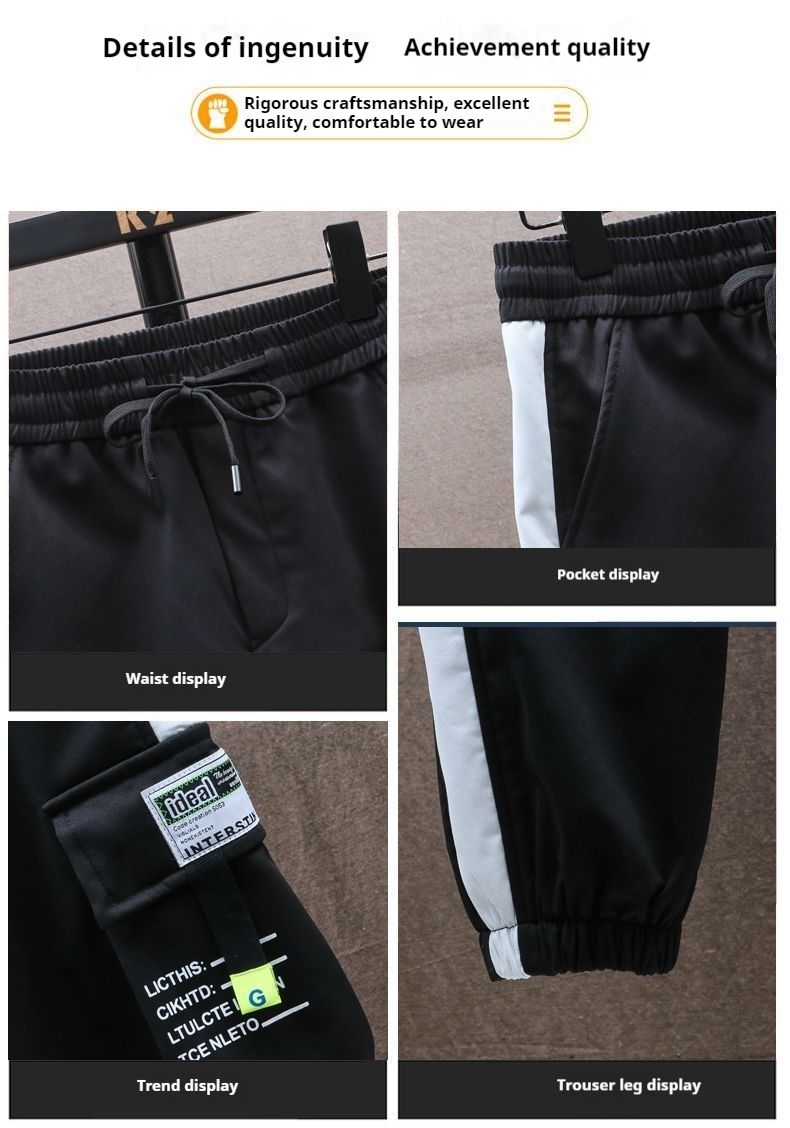 Spring Autumn Men's Jacket, Youth Work Clothes, Korean Edition Set, 2024 New Style, Handsome and Loose Two Piece Set_voghion.com