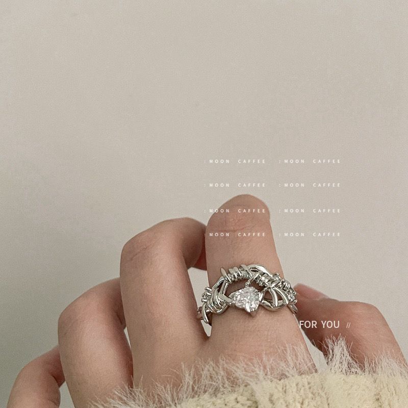 【 1284 People Collection 】 Indifferent Style Personalized Metal Zircon Copper Ins, Niche Design Sense, Stacked Single_voghion.com