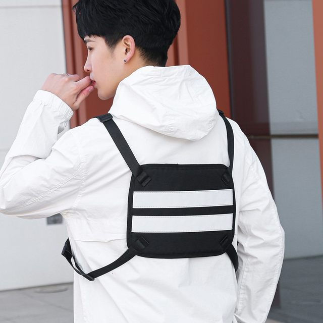 Moška taktična naprsna torba Modna ulična hip hop torba brez rokavov Torba za pas Rig Bag_voghion.com