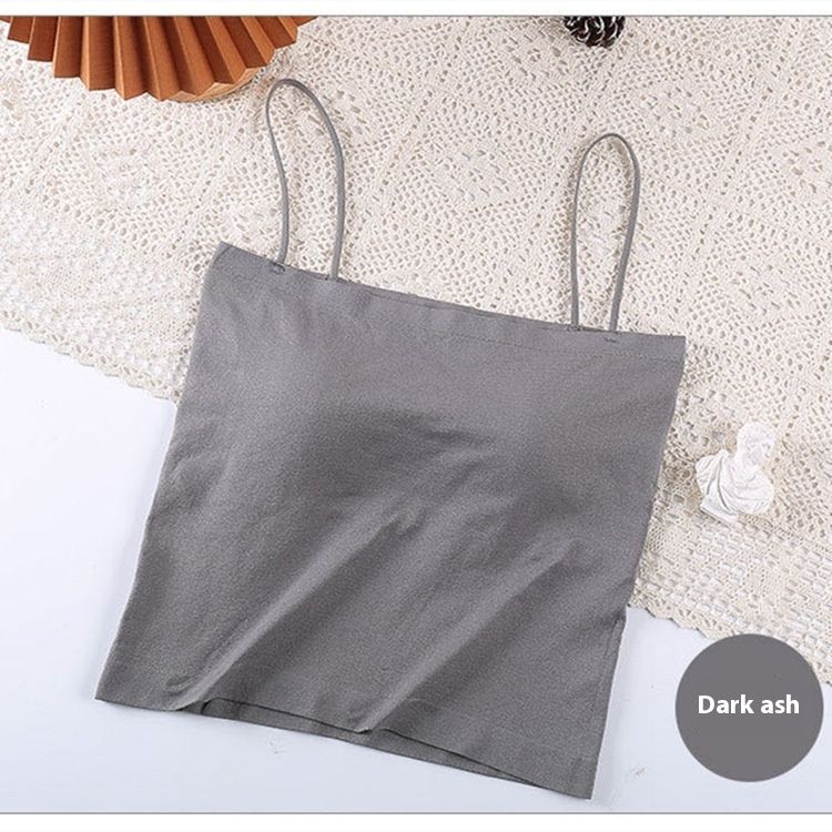 1806 long edition solid color back, wrapped tank top, fixed cup chest pad, worn as a base, breathable strapless_voghion.com