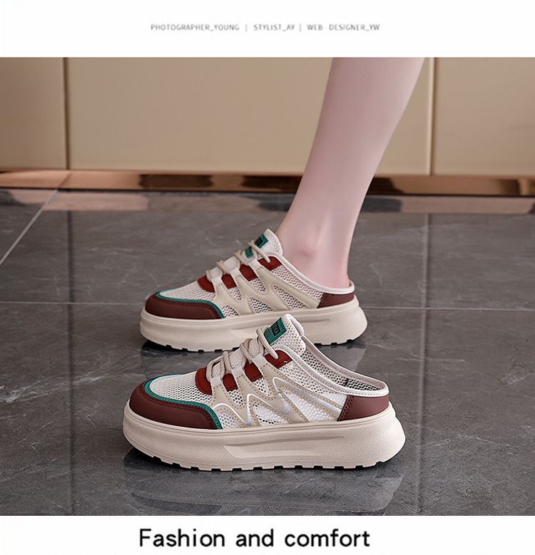 Sandali da esterno in rete traspirante di tendenza estiva 2025 per le donne, scarpe comode e con suola morbida, W3001_voghion.com