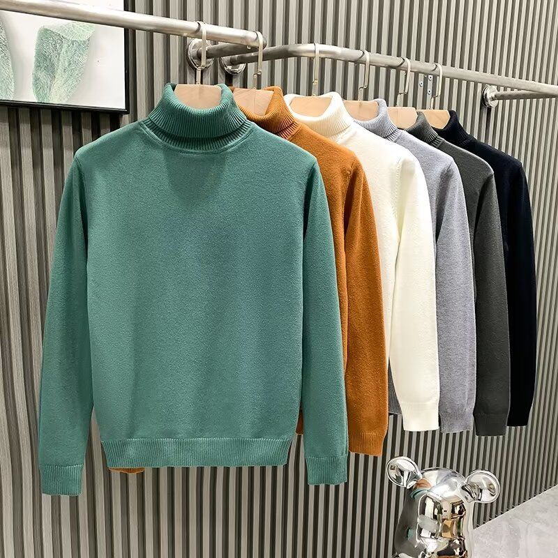 Men's Clothing Autumn And Winter Turtleneck Sweater Loose Warm Sweater Thick Bottoming Sweater_voghion.com