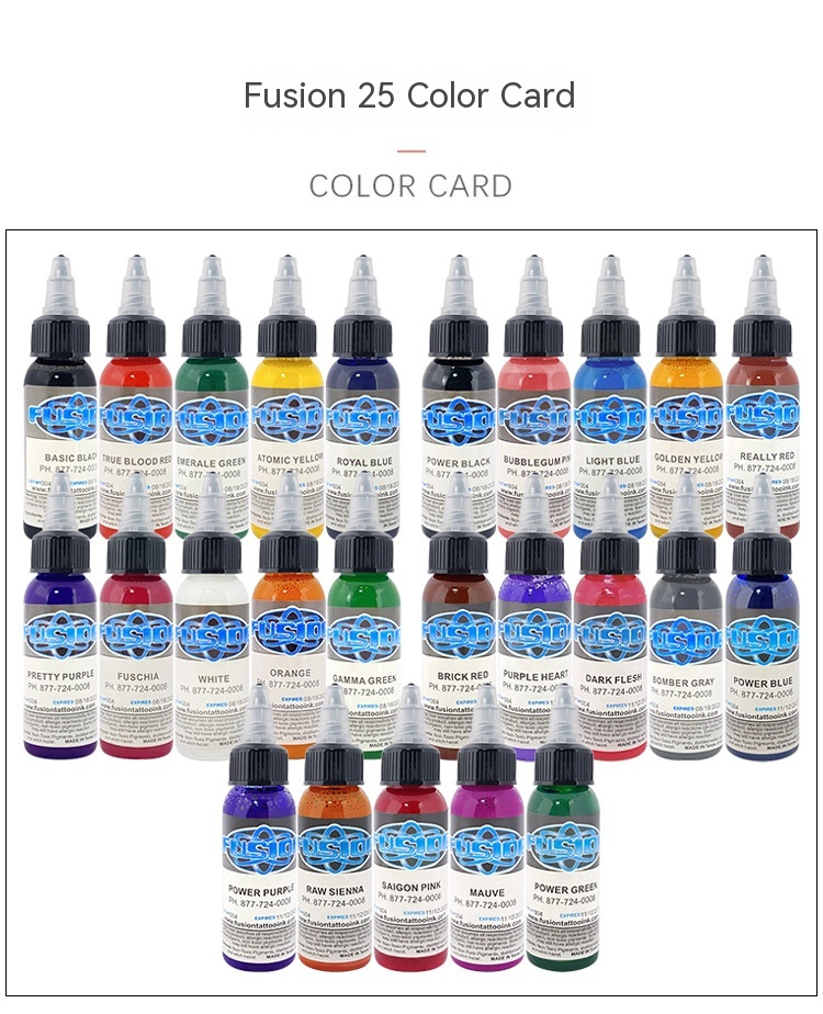 Ou Liang Equipment Fusion Tattoo Practice Materiale 25 colori Set 30 ml di vernice per ricamo_voghion.com