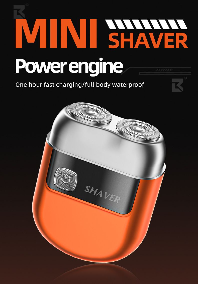 Rasoio elettrico rotante – Lame doppie magnetiche, autonomia di oltre 60 minuti, ipoallergenico e impermeabile (confezione regalo arancione/argento)_voghion.com