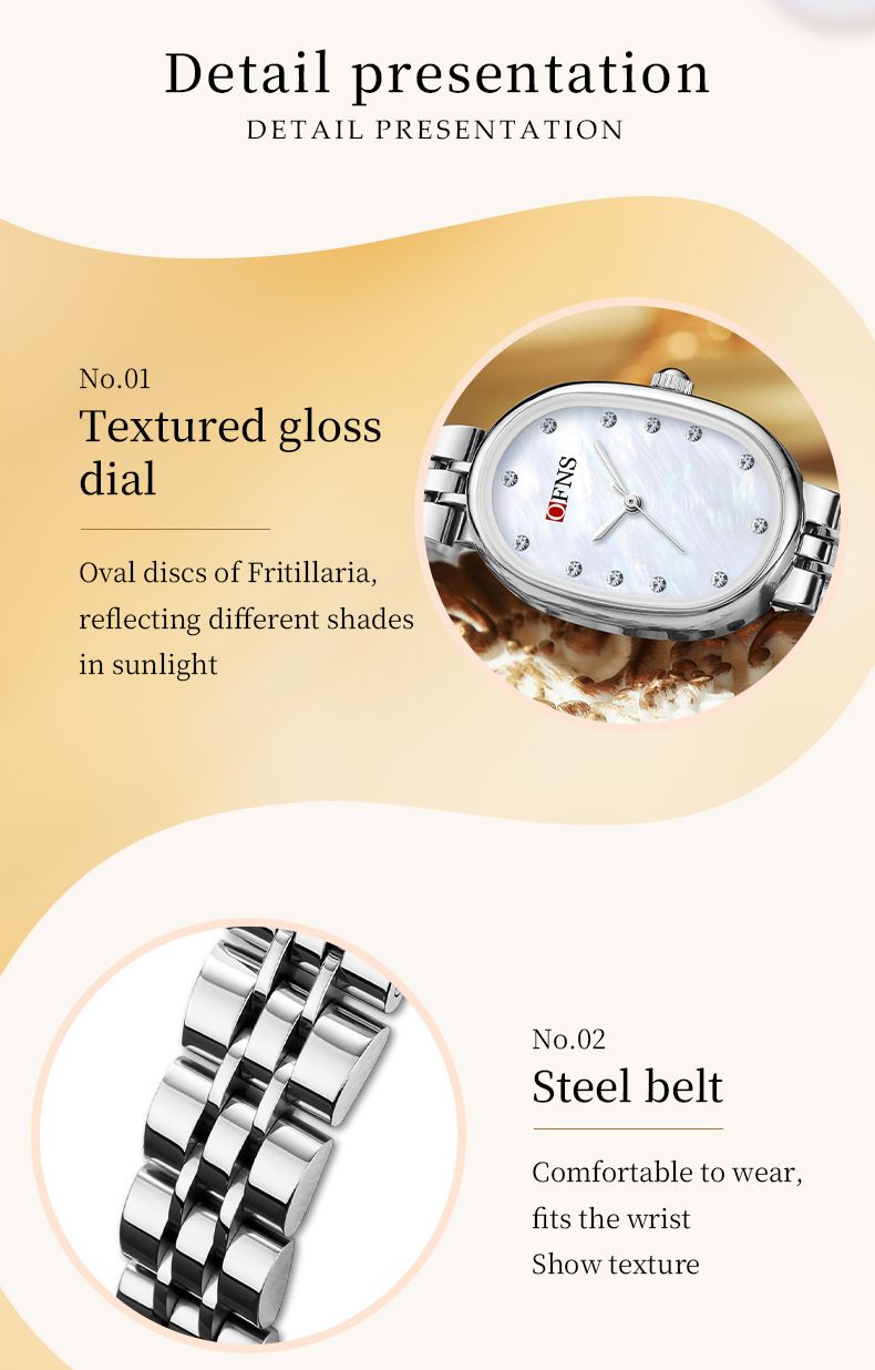 Elegante orologio al quarzo da donna con dettagli in diamanti, quadrante ovale impermeabile ed elegante per abbigliamento casual. Orologio al quarzo impermeabile Caibei, orologio da donna di alta gamma._voghion.com