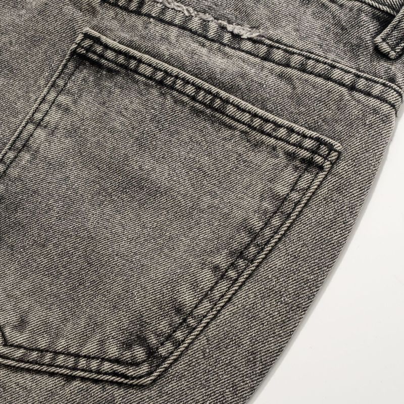 Roupas masculinas American Smoky Gray Tassel 507 Retro Cement Gray Calças Jeans Cleanfit_voghion.com