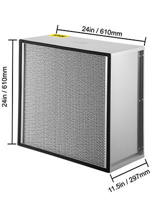 VEVOR HEPA Replacement Filter, 24''x24''x11.5'' AC Filter, True HEPA Pleated Air Filter, Air Filter Replacement with Galvanized Frame, 99.97% Standard_voghion.com