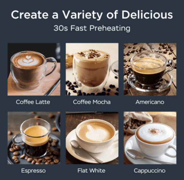 W1002P292428 1350W Semi-automatic Coffee Machine 20Bar Professional Concentrated Coffee Maker Compatible With ESE POD 1.5L Water Tank, Capsule Filter And Foaming Steam Wand Single_voghion.com