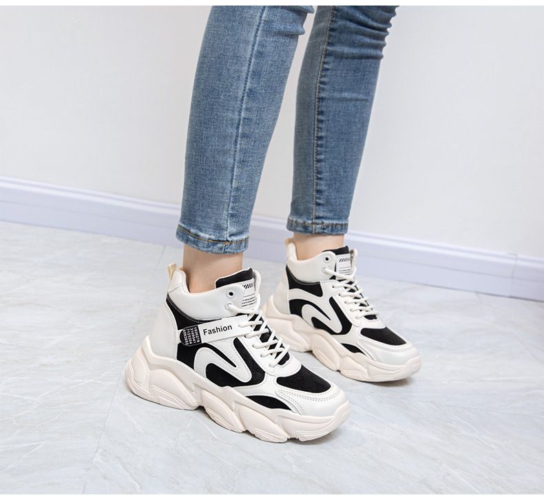 High top Little White for Women 2024 New Autumn Board Shoes Increase Height, Thick Sole, Versatile, Tall and_voghion.com