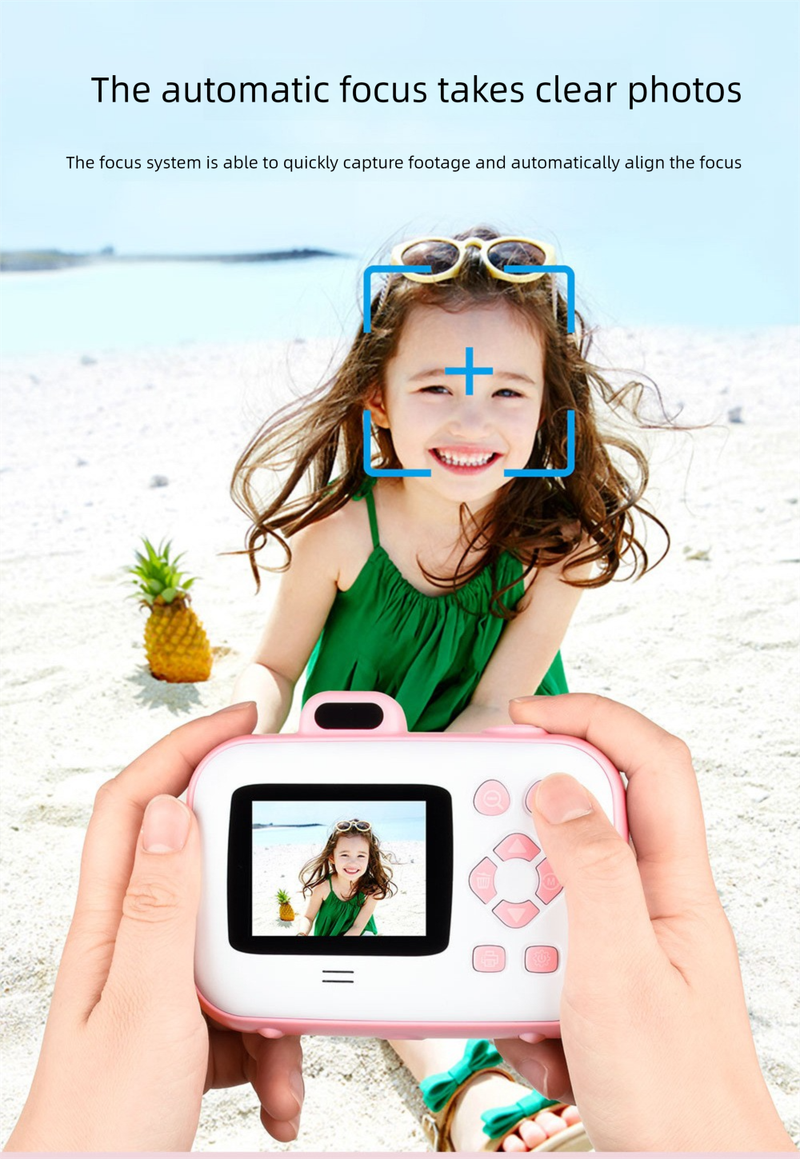 Cámara digital inteligente Polaroid HD con impresión de belleza, juguete para niños_voghion.com