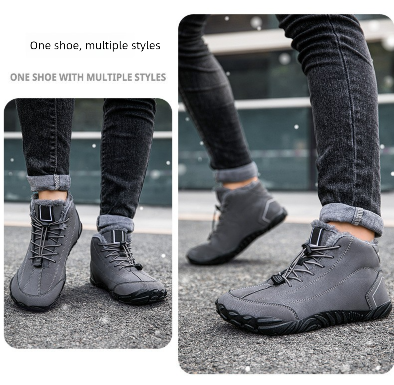 Cross-Border Factory Direct Sale Winter Fleece-Lined Warm Cold-Resistant For Men And Women Mid-Cut Snow Boots Couple_voghion.com