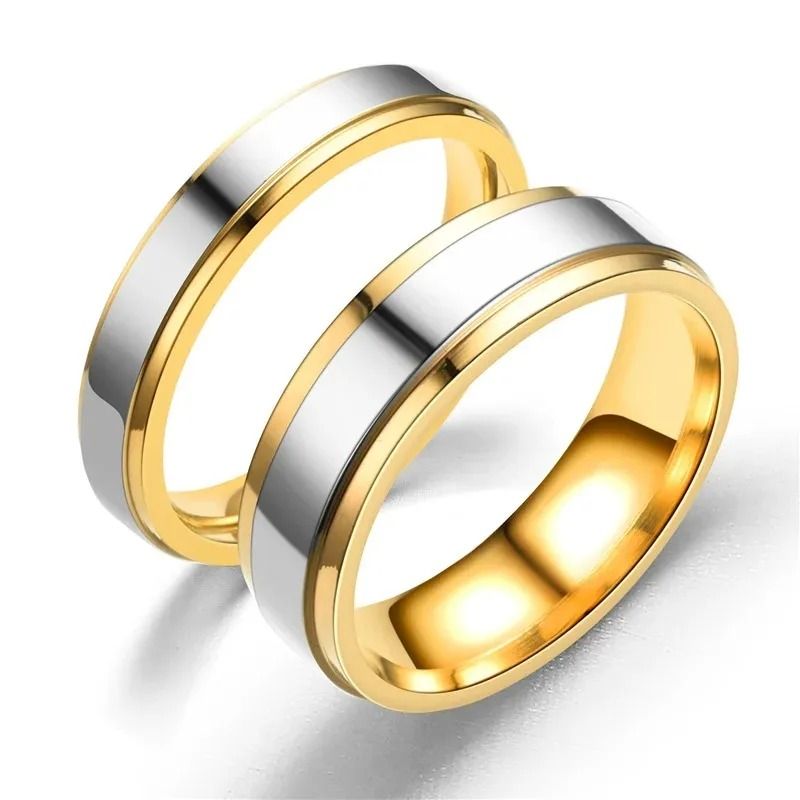 Moda Design semplice Titanio Acciaio Coppia Per Uomo Donna Alta qualità Acciaio inossidabile Anelli di nozze Anniversario Gioielli_voghion.com