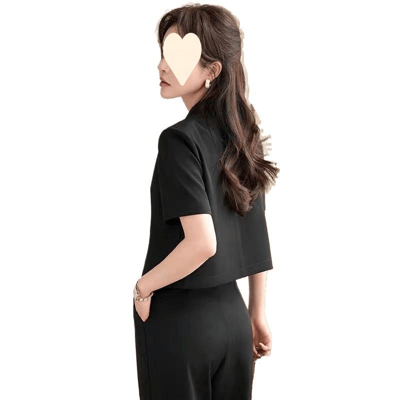 Petite Women's 2025 New Summer Sleeve Commuter Single Piece High-End Short Blazer_voghion.com
