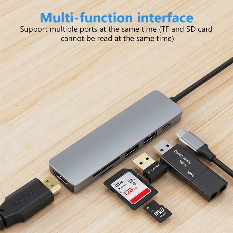 4/5/6/8 In 1 USB C HUB Typ C Zu HDMI-kompatibel USB 3,0 Adapter Typ C HUB Dock Für MacBook Pro Air IPad Pro USB C Splitter_voghion.com