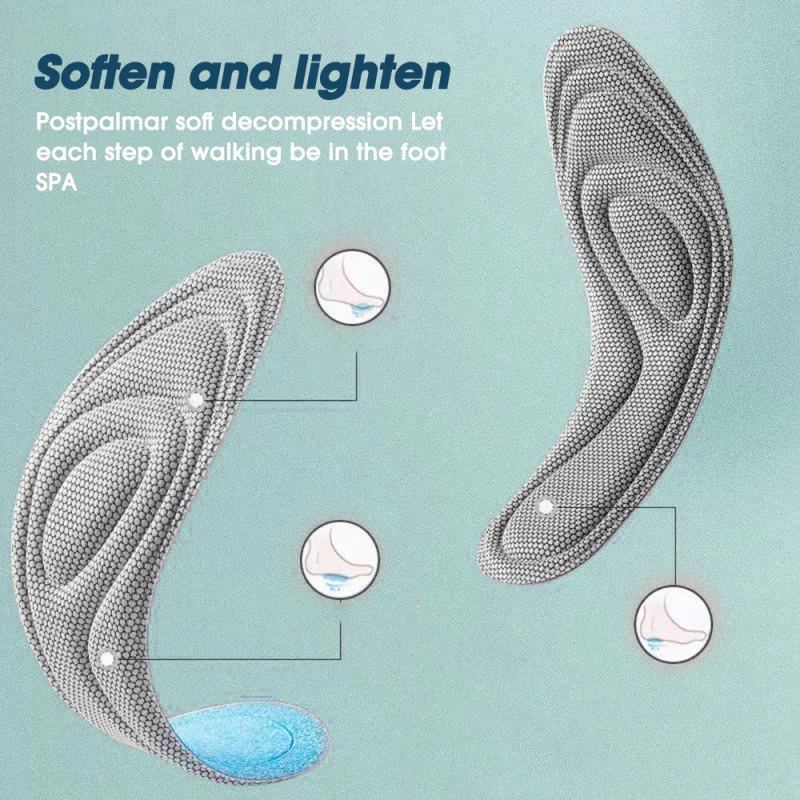 Nano Memory Foam Orthopedic Insoles for Antibacterial Deodorization Sweat Absorption Insert Sport Shoes Running Pads_voghion.com