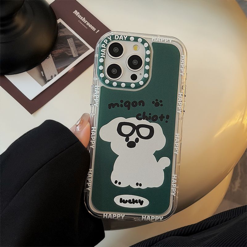TechGlobe Couple Trendy Cool Dog Mirror For IPhone 16 15 Phone Case 17 Pro Max Dropshipping 11 With Strap 12_voghion.com