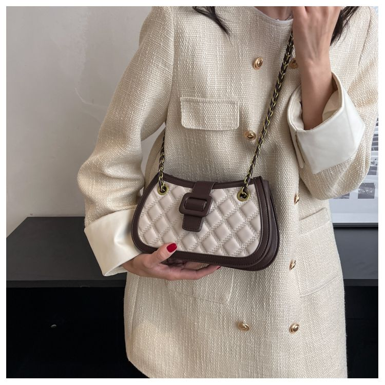 Senior sense diamond lattice chain bag new fashion women's bag texture shoulder bag network Red Cross body bag_voghion.com