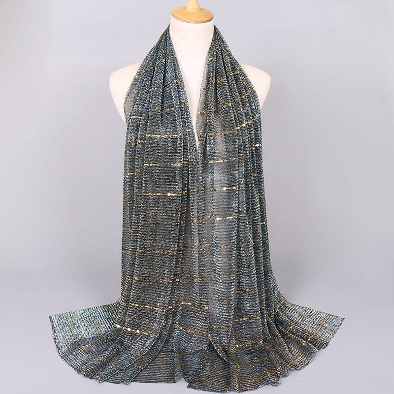 Scarves Women Gold Silk Solid Color Muslim Head Scarf Shawls And Wraps Bandana Female Foulard Soft Hijab Stores_voghion.com