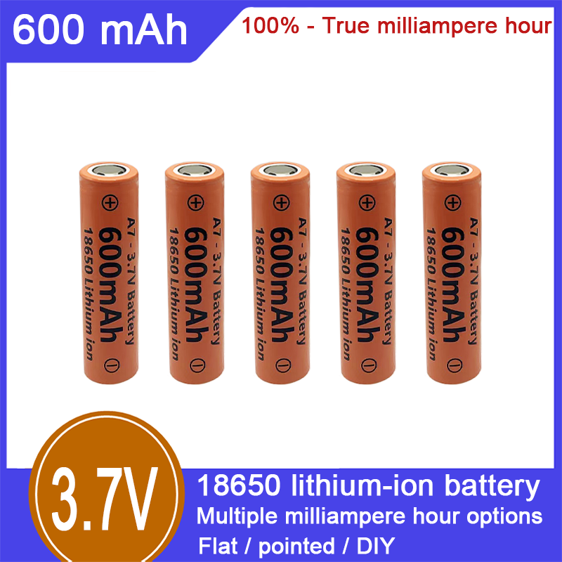 18650 lityum iyon şarj edilebilir pil, 3.7V, 600mAh, %100 kapasite, elektrikli oyuncaklar, elektronik sigaralar, el fenerleri ve diğer alanlar için uygundur_voghion.com