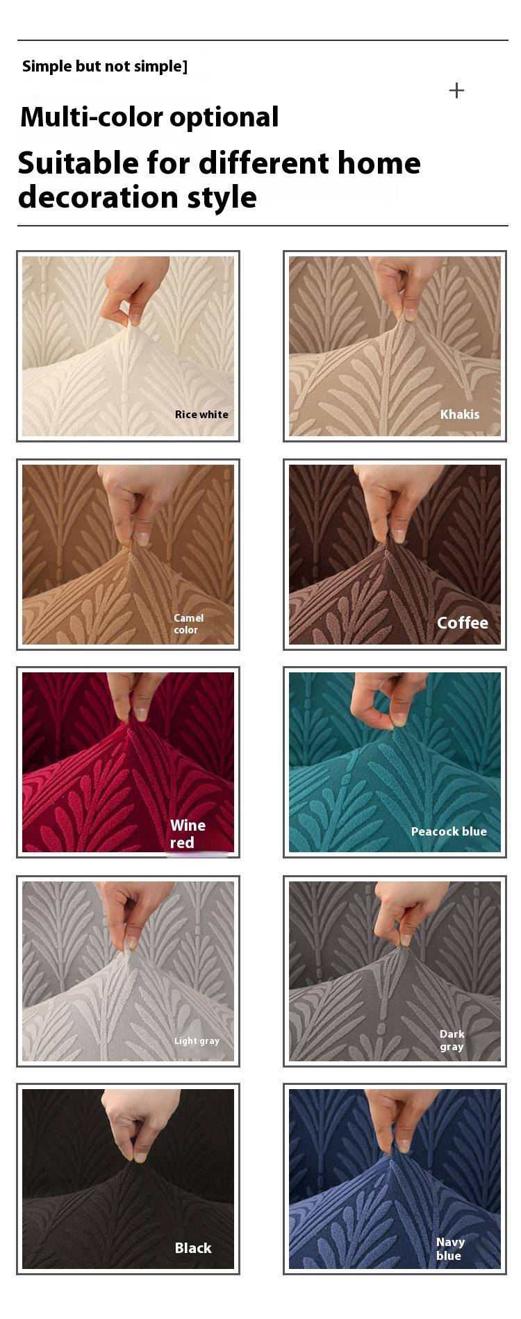 Premium Thick Pine Leaf Jacquard Chair Covers - Full Elastic Slipcovers For Home & Hotel Use (Set Of 4/6, Anti-Slip, Dustproof, Luxury Design)_voghion.com