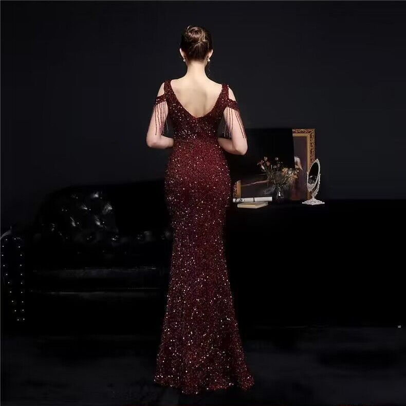 Women's Clothing Evening Gown Skirt Female New Banquet Temperament High End Fishtail Host Celebrity Light Luxury Niche High End_voghion.com