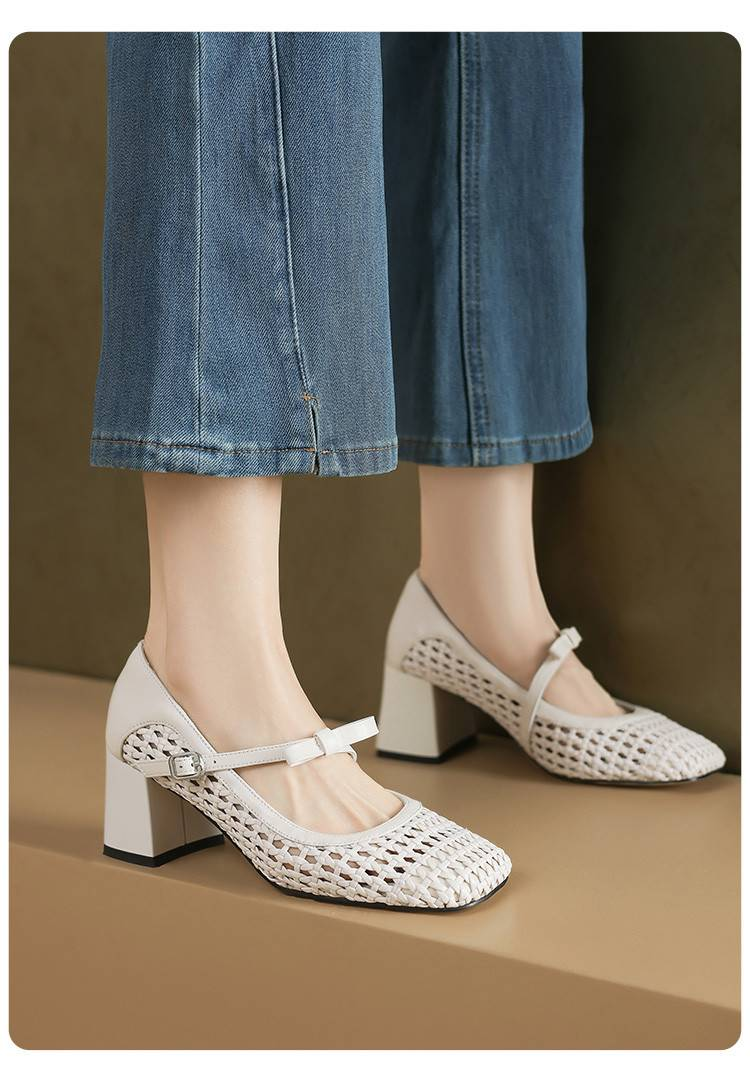 Sapatos casuais e elegantes de bico redondo Cameido para senhora_voghion.com