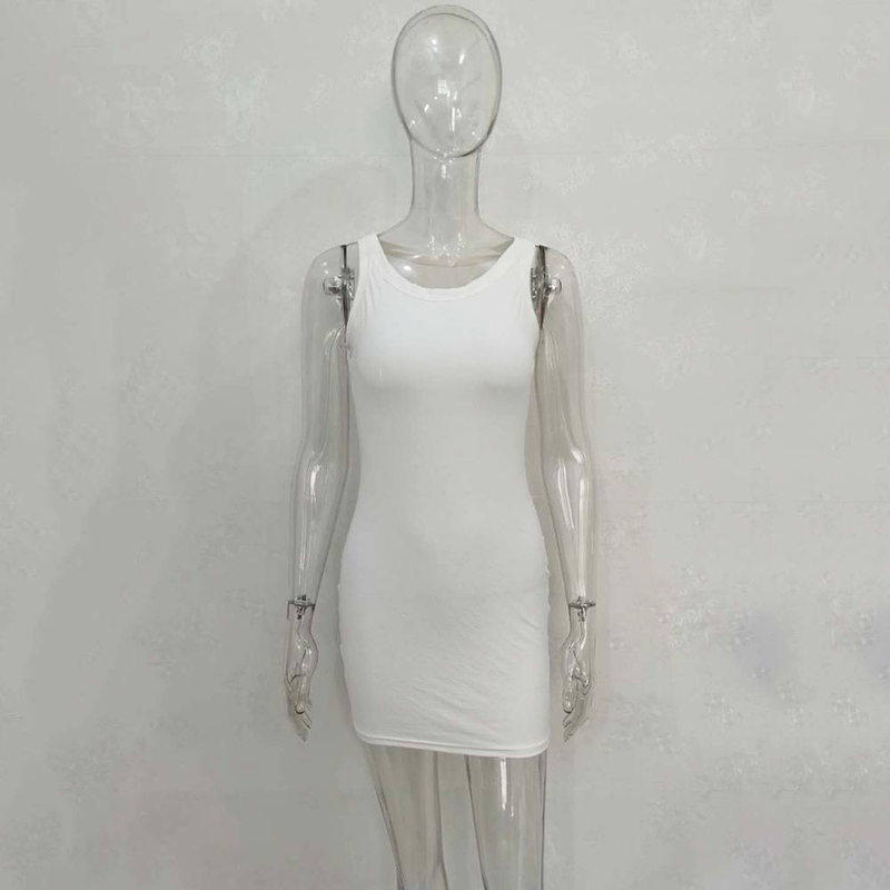 Neues langes Kleid mit geteiltem Trägershirt für Damen_voghion.com