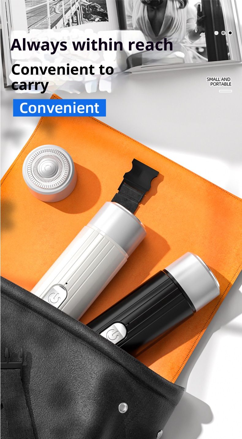 Rasoio elettrico rotante professionale per uomo - Testina flottante a 5 lame, impermeabile e ricaricabile tramite USB, autonomia di oltre 60 minuti (nero/bianco)_voghion.com