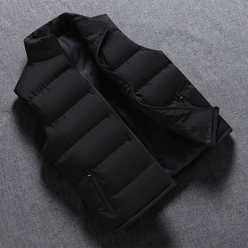 Gilet trapuntato senza maniche da donna - Gilet imbottito invernale caldo con tasche laterali, gilet unisex foderato in pile in nero/beige/carbone/rosso_voghion.com