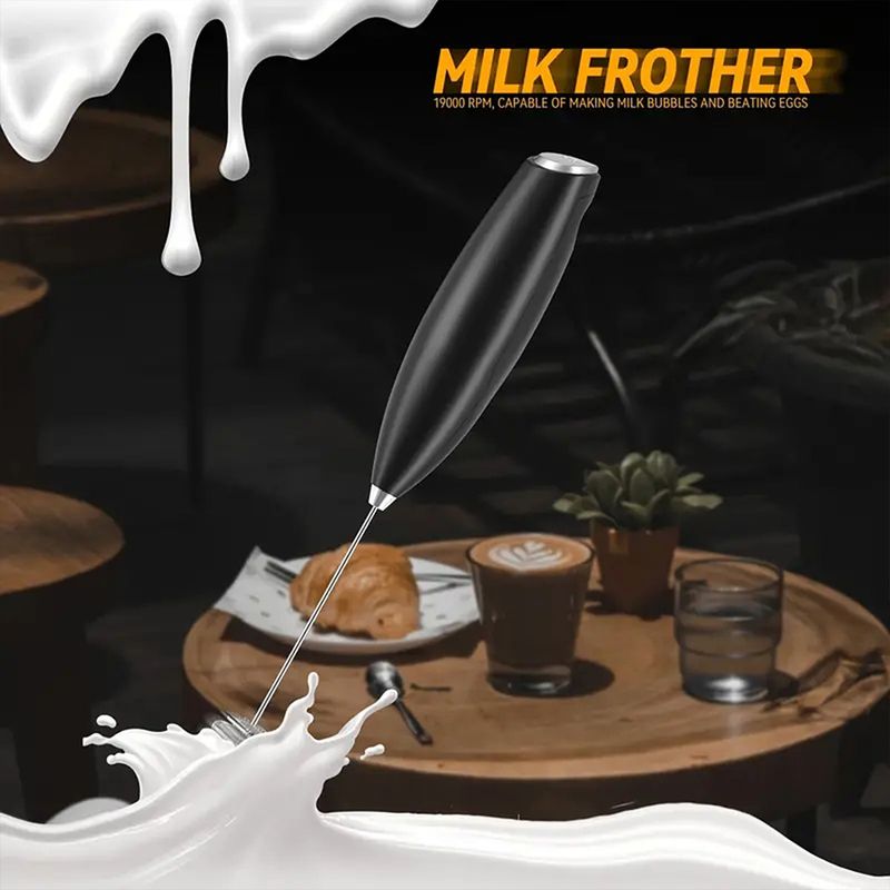 1pc Rechargeable Electric Milk Brewer, Powerful Hand-held Milk Brewer, Mini Milk Brewer, Coffee Blender, Coffee Blender_voghion.com