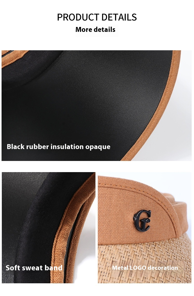 Cappello da sole estivo per bambini 2024, con tesa larga resistente ai raggi UV, tendenza cappello a cilindro vuoto da spiaggia_voghion.com