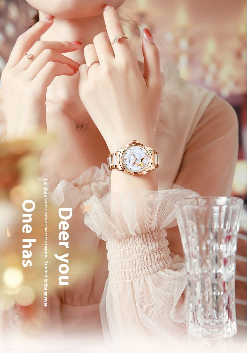 New light luxury ladies automatic fashion skeleton through the bottom watch_voghion.com