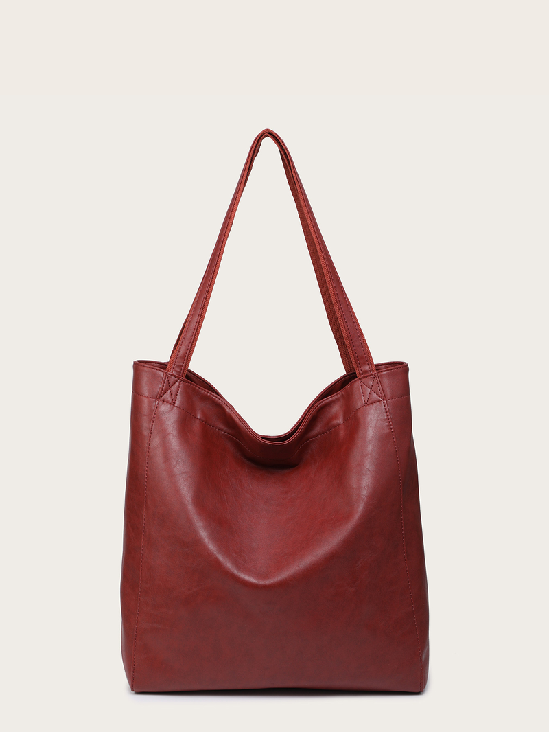 Pocket Women's Soft Handheld One Shoulder Oil and Wax Leather Large Capacity Fashion New Tote Bag_voghion.com