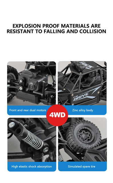 1: 18 sexhjulsdriven RC-BIL Längdåkningsklättring Spray Racingbil Fjärrkontroll Elbil Fallsäker pojkeleksakspresent_voghion.com
