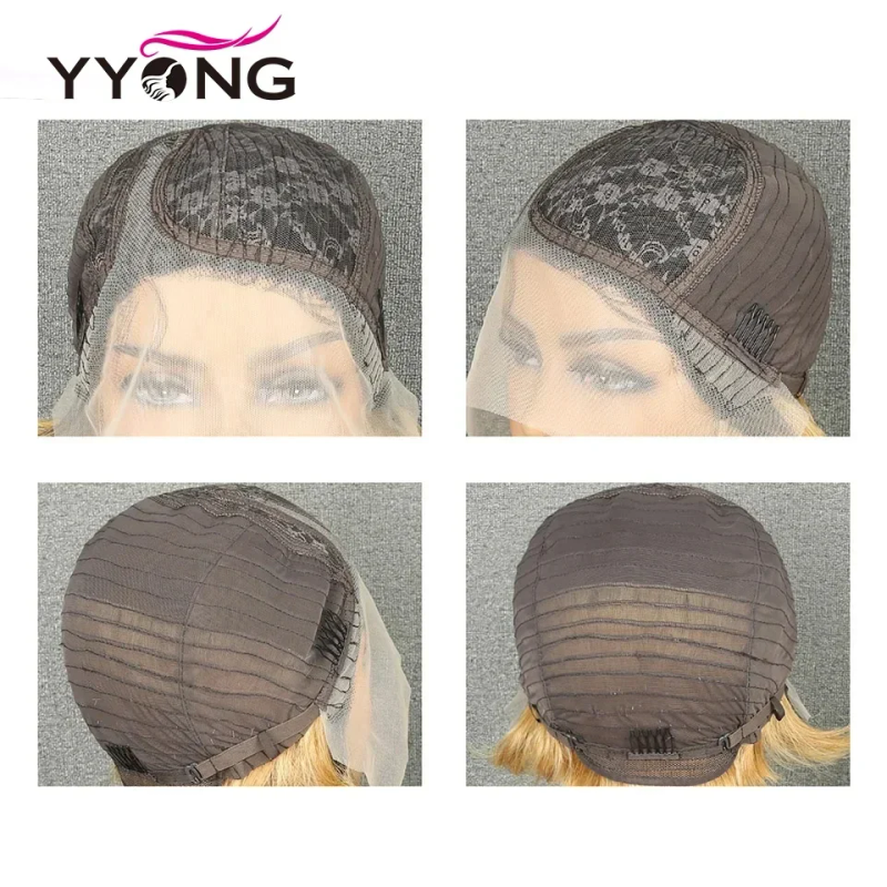 Short Straight Pixie Cut Wig T Part Lace Human Hair Ombre T1B/30 Cheap Sale Clearance Transparent Wig_voghion.com