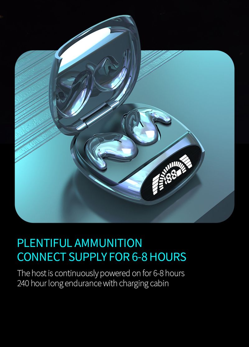 Mini-hodetelefoner Bluetooth usynlige trådløse headset, søvnøretelefoner med mikrofon sport vanntette ørepropper for små_voghion.com