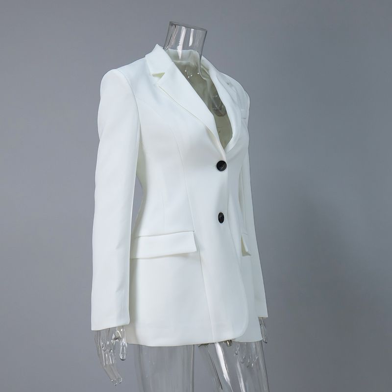 Giacca blazer da pendolare slim fit, con scollo a V, vestibilità attillata, primavera 2025, di alta qualità, antirughe, per donna_voghion.com