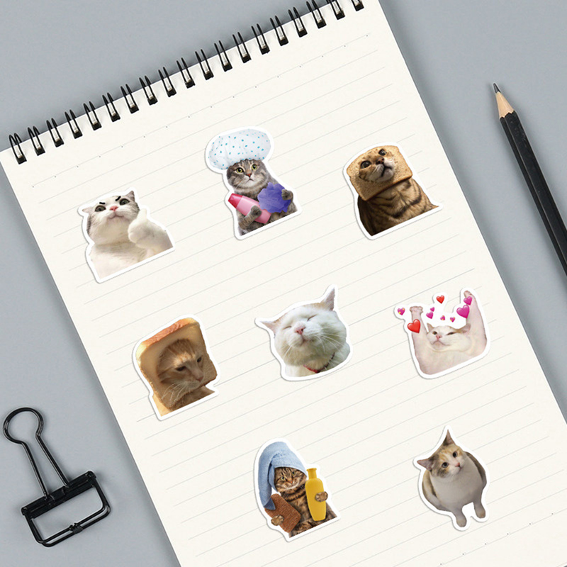 ToysMall 50 Stuks Cartoon Stickers Leuk Katje Patroon PVC Decoratie Kat Stickers Plakboek Waterfles Koffer Briefpapier Leveringen_voghion.com