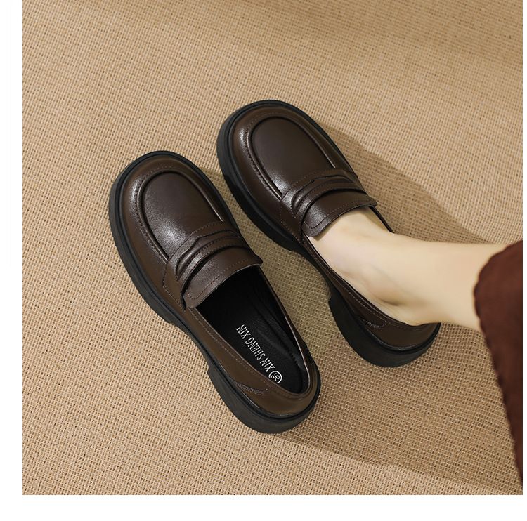 Genuine Lefu for women in the autumn of 2024, new women's with thick soles, one foot sole, and high height British style_voghion.com