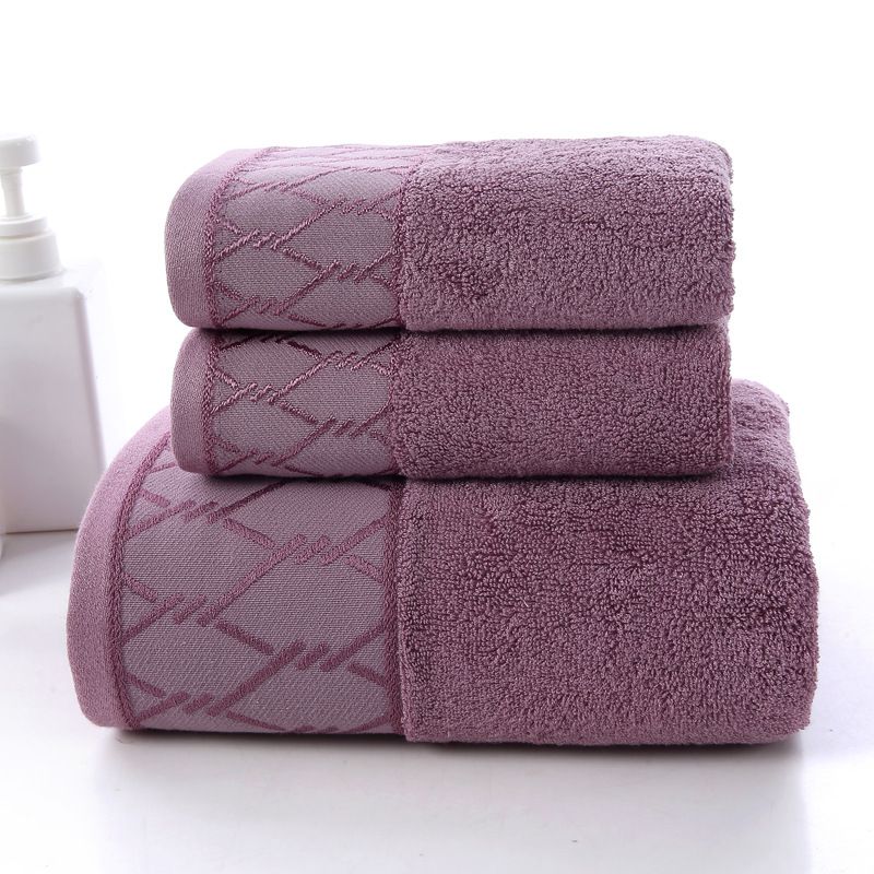 Bambuszellulose Color Gap Jacquard Handtuch für Erwachsene Badetuch-Set Gesichtswaschtuch Dreiteiliges Set_voghion.com