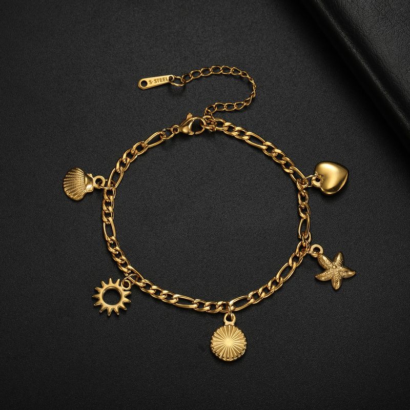 Women's Jewelry Shell Charm Bracelet Star Heart Sun Jewelry Hand Stainless Steel Accessories Elegant Valentine's Day Gift Bracelet_voghion.com