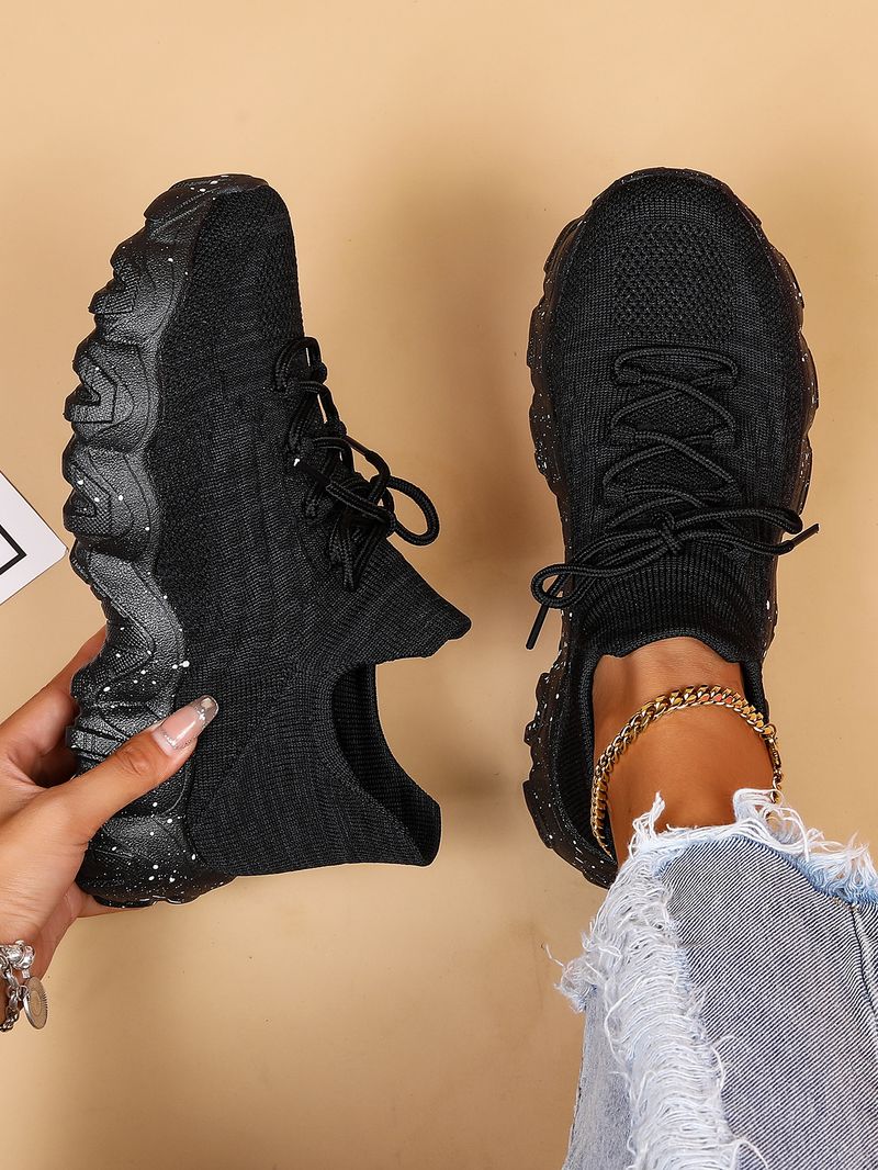 Plus Size Women's Breathable Sock Sneakers Slip-On Lazy Shoes_voghion.com