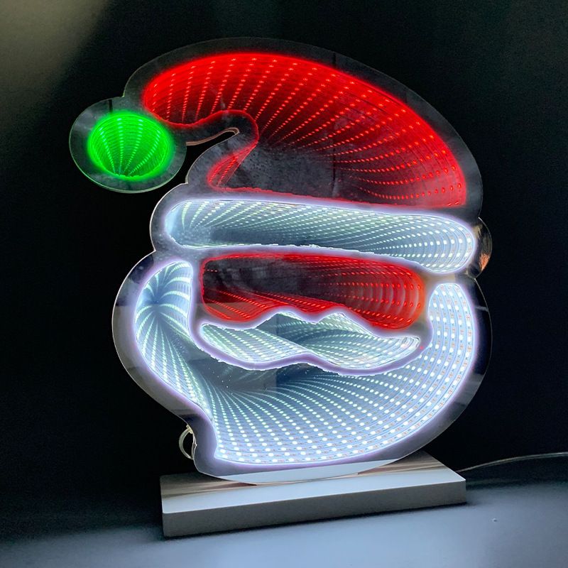 New LED Tunnel Daytime Ambient Creative Gift Thousand Layer Mirror Abyss Decorative Light_voghion.com