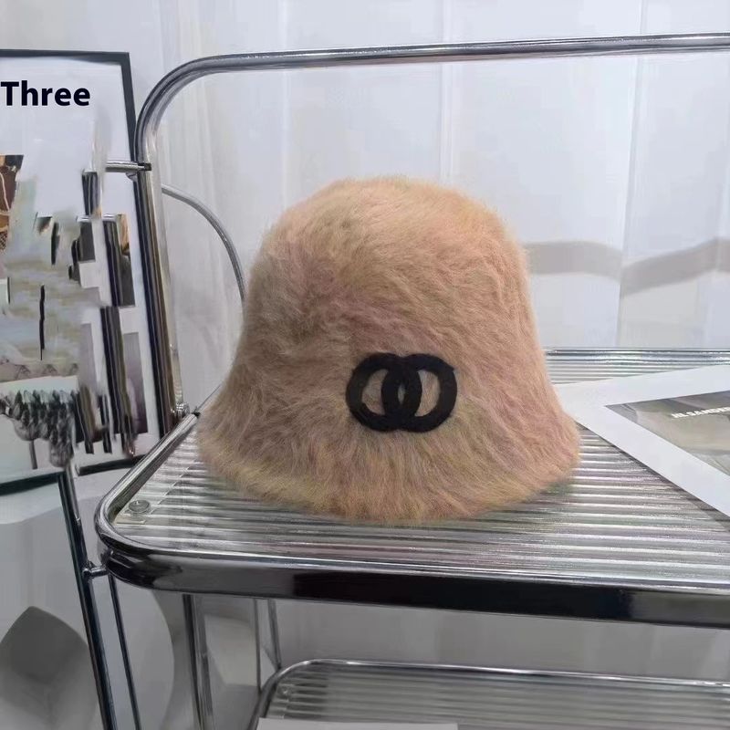 23 pescatore di peluche doppia C trendy da donna in autunno e inverno, versione coreana, pelliccia anti coniglio, secchiello per l'acqua calda_voghion.com