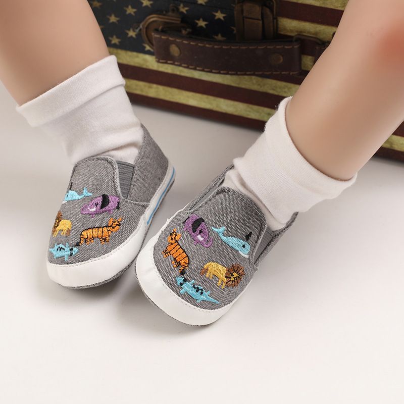 Mother & Kids Spring and autumn 0-1 year old baby cartoon canvas shoes_voghion.com