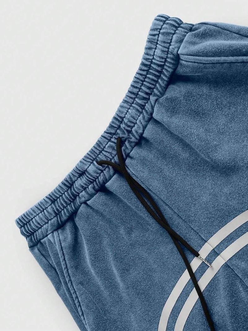 Unisex streetwearbroek - Oversized joggingbroek met hoge taille en wijde pijpen, print en patchwork, casual broek van 50-70% katoen voor heren/dames_voghion.com