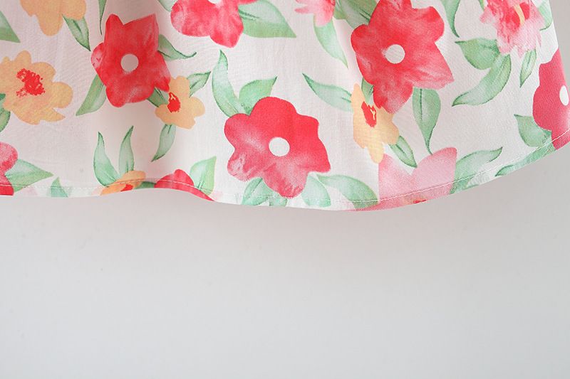 Mother & Kids Baby Girls Short Sleeved Flower Dress_voghion.com