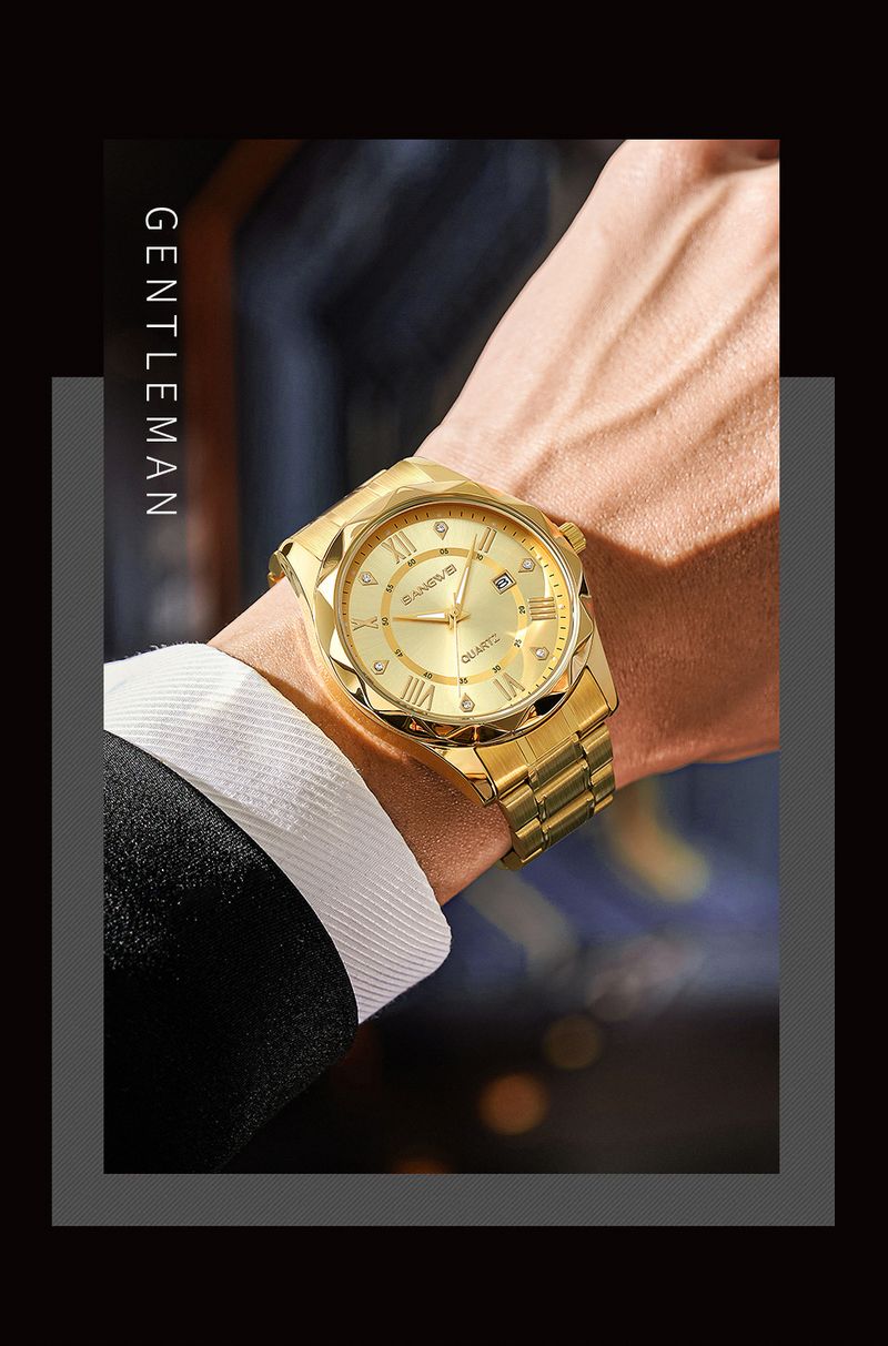 Men's Waterproof Quartz Watch With Date Display, Luminous Hands, Stainless Steel Band, Mineral Crystal, 30M Water Resistance, Business Casual Style_voghion.com