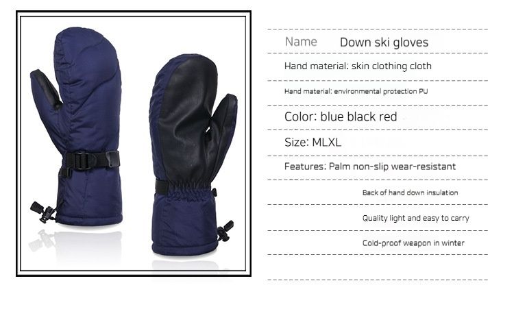 Down Winter Skiing Touch Screen Thickened Warm Riding Non Slip And Cold Proof Stewed Finger Gloves_voghion.com