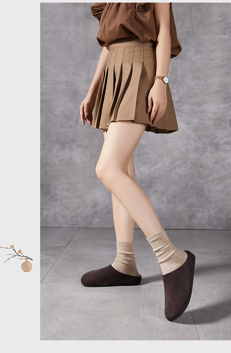Sapatos femininos para primavera e verão, novos sapatos retrô sem cadarço com sola macia para uso ao ar livre, pantufas preguiçosas e fechadas_voghion.com
